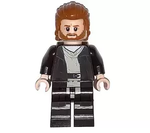 LEGO Star Wars Minifigs - Obi-Wan Kenobi - Reddish Brown Robe, Dark Orange Mid-Length Hair with Ruffled Back