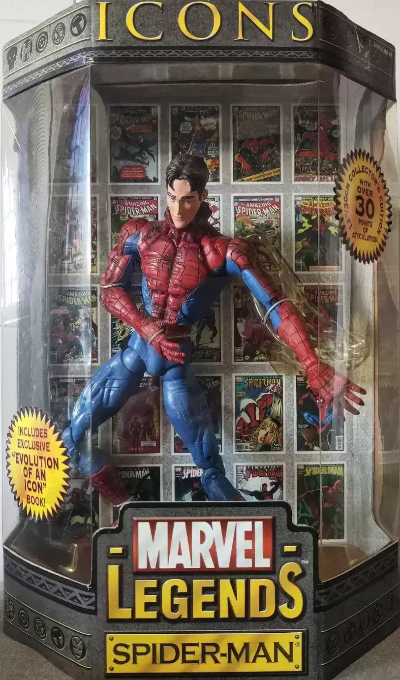 Marvel Legends Series 12\'\' - marvel legends spiderman (unmasked) ICONS figure
