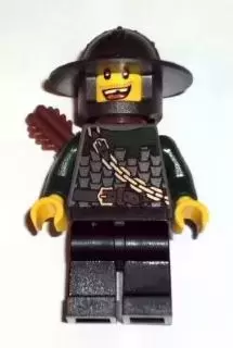 Lego Castle Minifigures - Kingdoms - Dragon Knight Scale Mail with Chain and Belt, Helmet with Broad Brim, Quiver, Missing Tooth