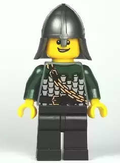 Lego Castle Minifigures - Kingdoms - Dragon Knight Scale Mail with Chain and Belt, Helmet with Neck Protector, Open Grin