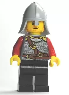 Lego Castle Minifigures - Kingdoms - Lion Knight Scale Mail with Chest Strap and Belt, Helmet with Neck Protector, Stubble Smile (Dual Sided Head)