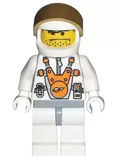 Lego Space Minifigures - Mars Mission Astronaut with Helmet and Orange Sunglasses on Forehead, Stubble