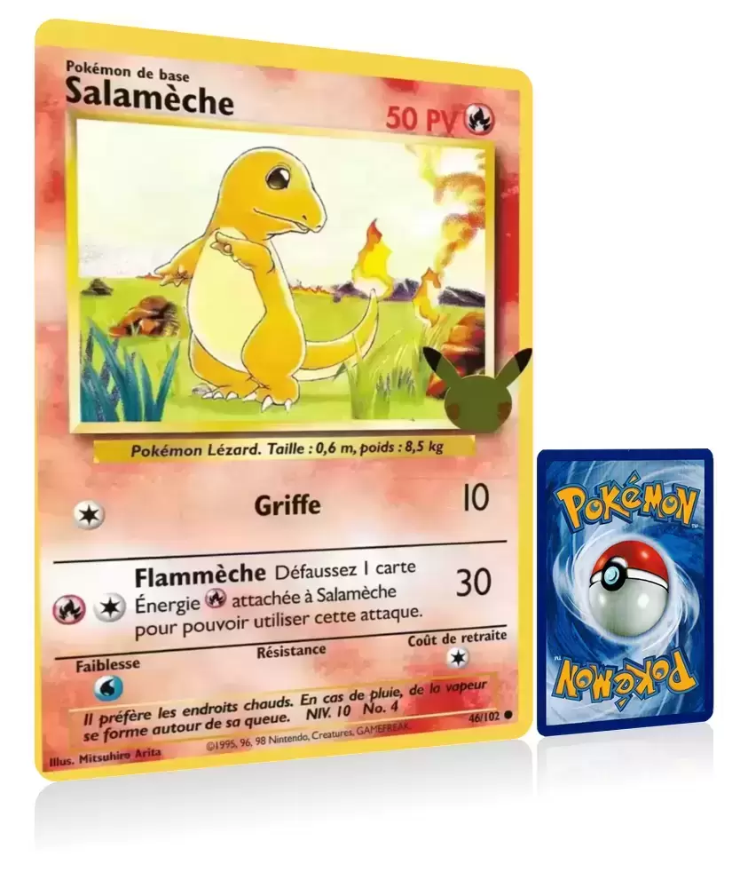 Salameche - Jumbo - carte Pokémon 46/102 Cartes Pokemon Jumbo XXL - 25ème  Anniversaire
