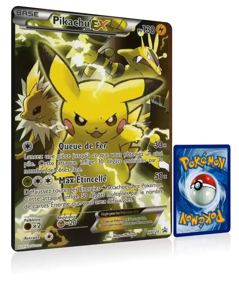 Pikachu EX - Jumbo - carte Pokémon XY124 Cartes Pokemon Jumbo XXL - XY