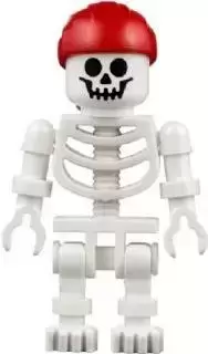 Lego Pirates Minifigures - Skeleton with Standard Skull, Red Rounded Top Bandana