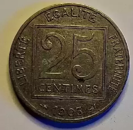 25 centimes Patey 1 er type - 1903