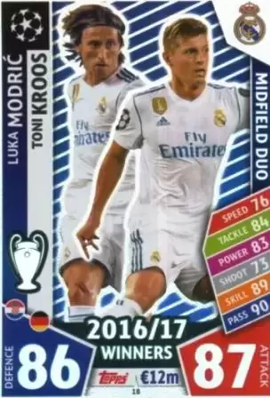 Match Attax UEFA Champions League 2017/18 - Luka Modrić / Toni Kroos - Real Madrid CF