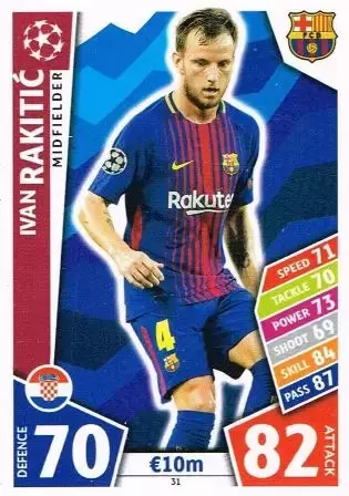 Match Attax UEFA Champions League 2017/18 - Ivan Rakitić - FC Barcelona