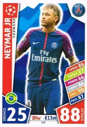 Match Attax UEFA Champions League 2017/18 - Neymar Jr - Paris Saint-Germain