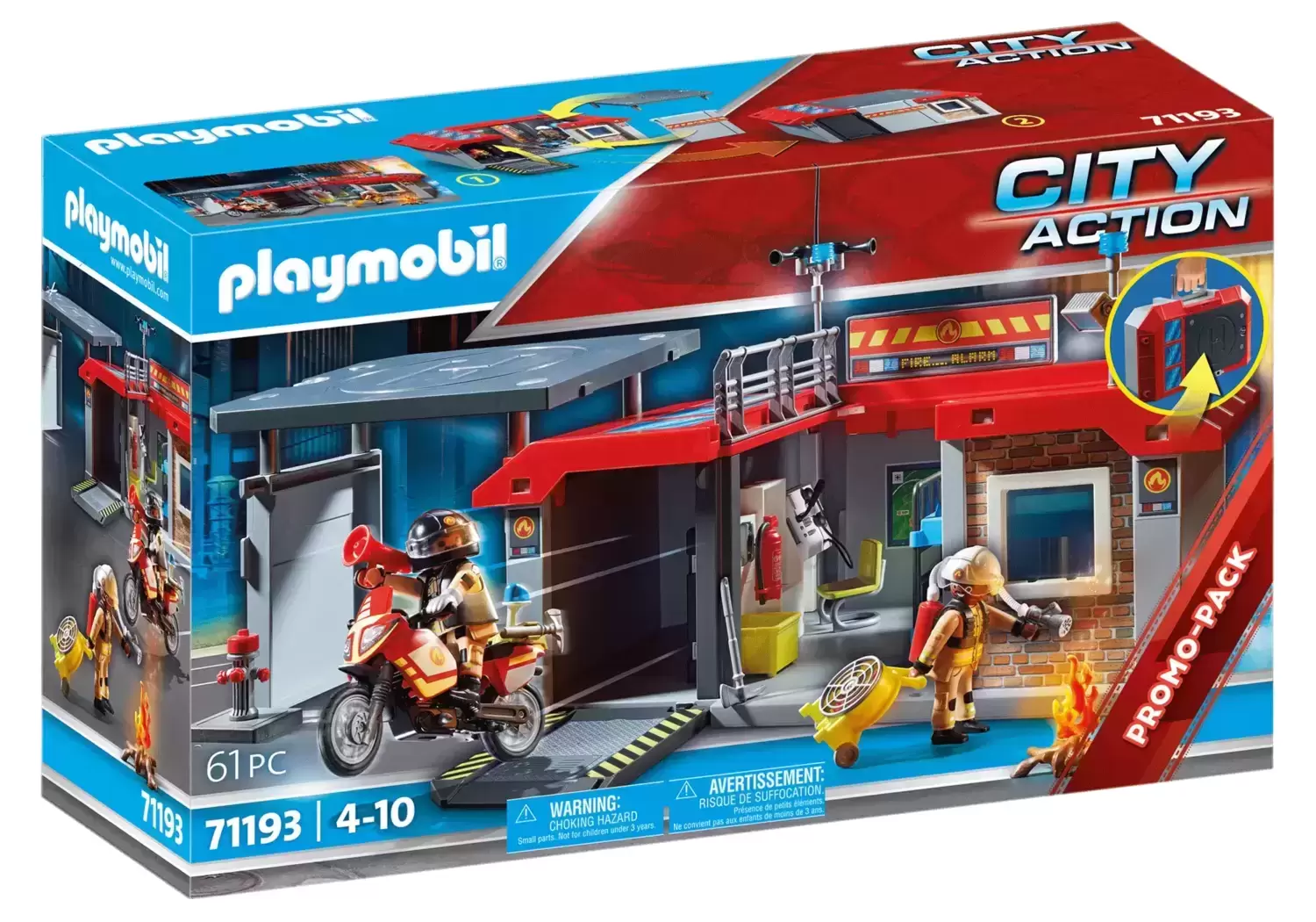 Playmobil Pompier - Caserne de pompiers transportable