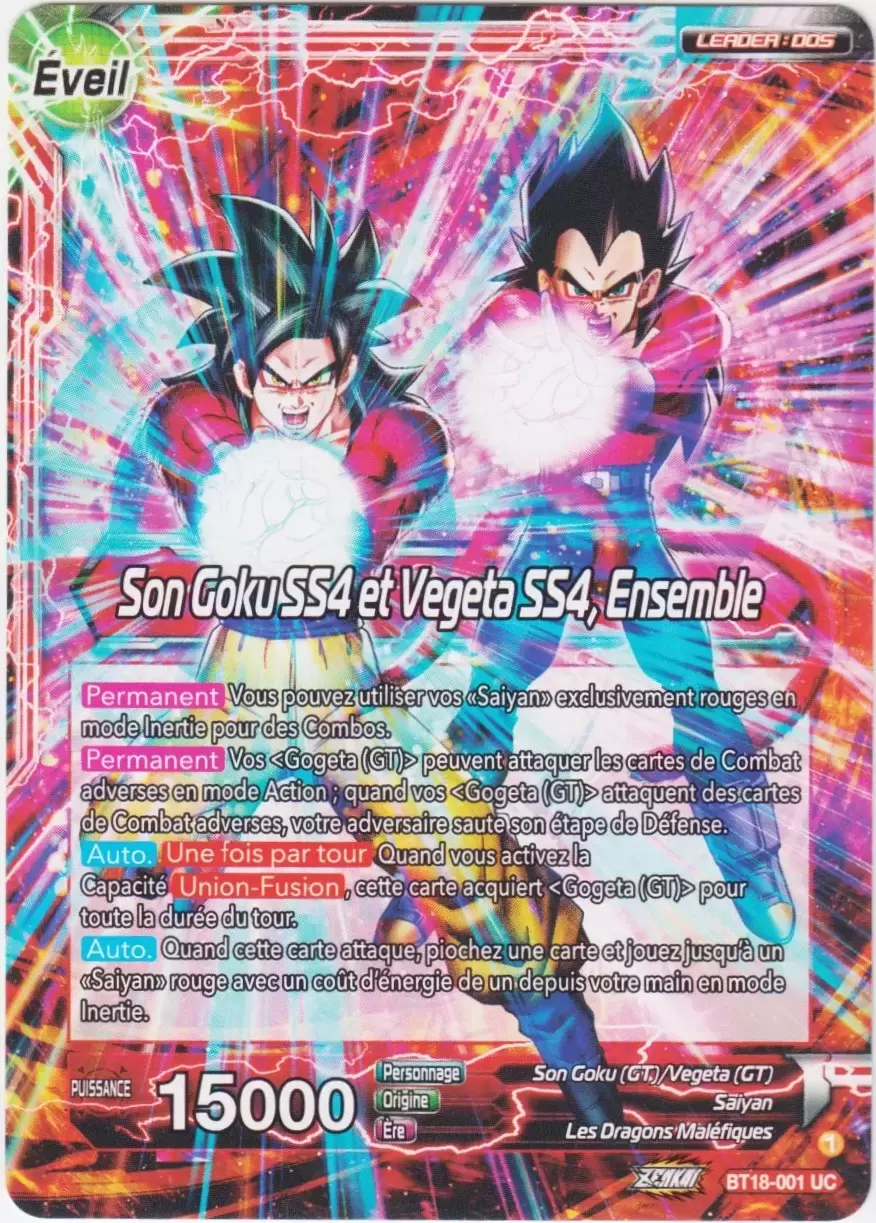 Dawn of the Z-Legends [BT18] - Son Goku et Vegeta // Son Goku SS4 et Vegeta SS4, Ensemble