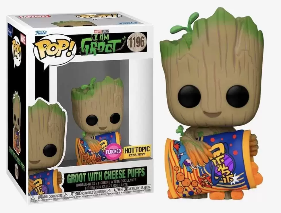 POP! MARVEL - I\'m Groot - Groot with Cheese Puffs Flocked