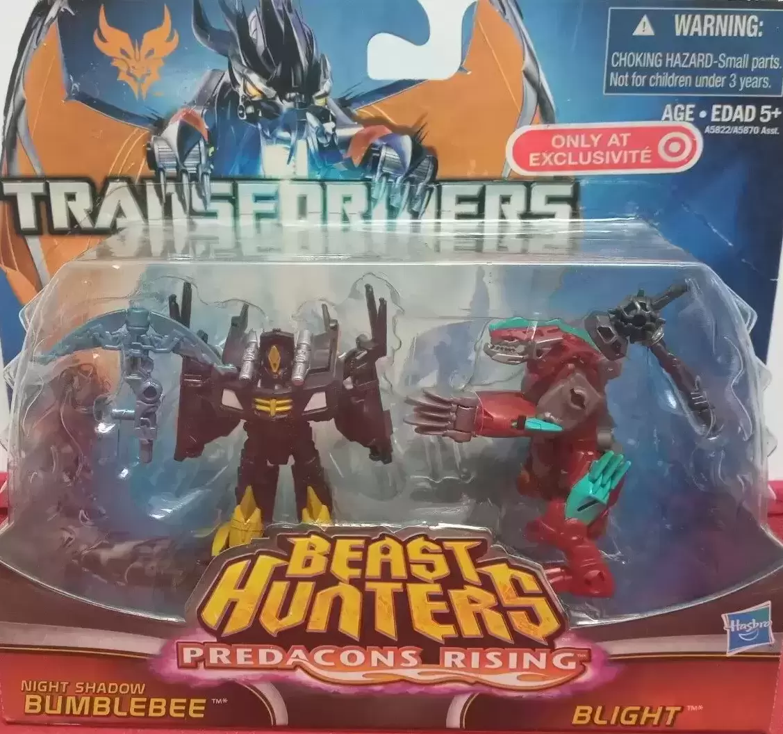 Transformers Prime Beast Hunters - Cyberverse Versus Pack (Night Shadow Bumblebee vs Blight)