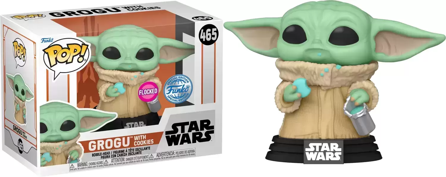 POP! Star Wars - The Mandalorian - The Child with Cookie Flocked