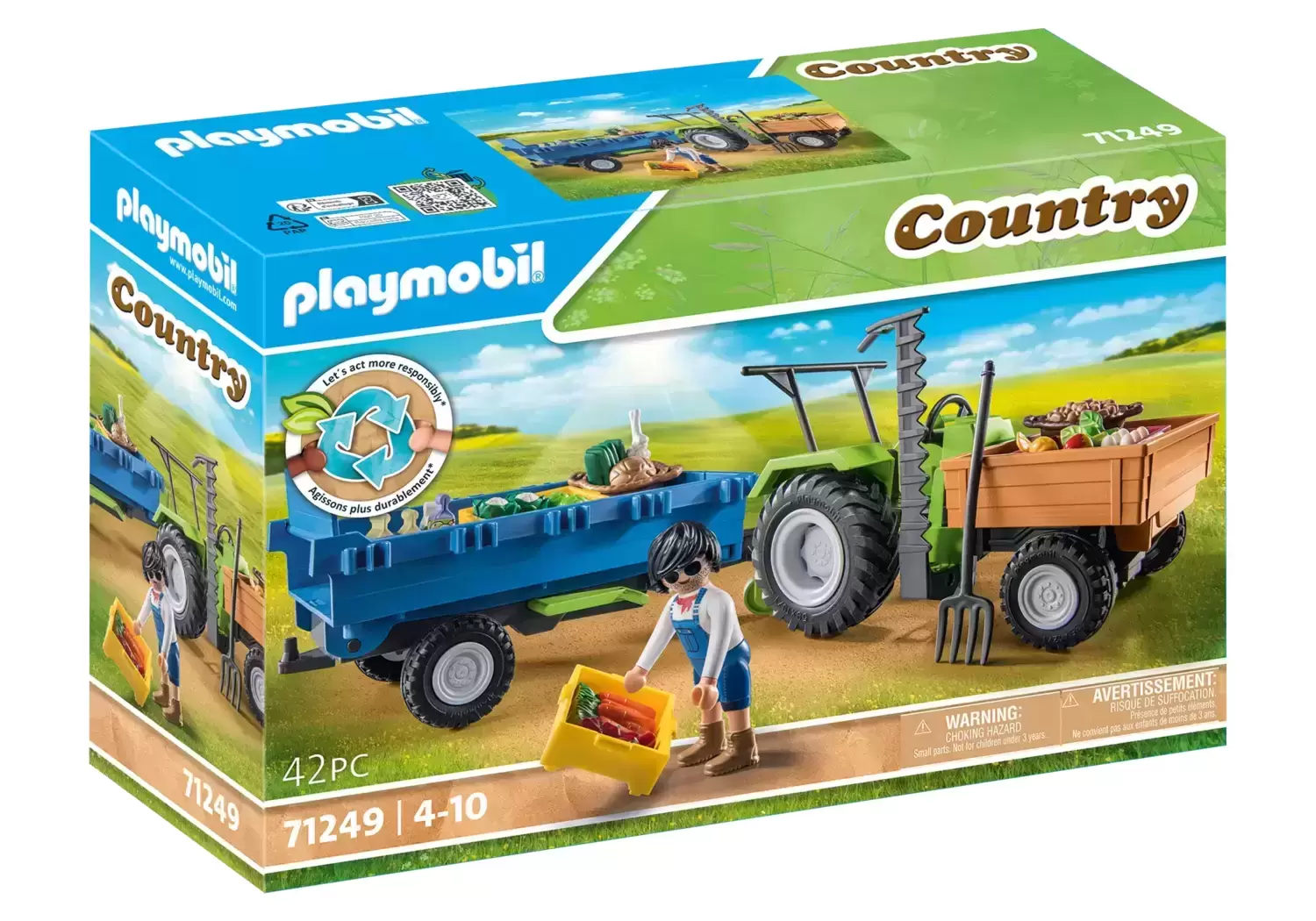 Playmobil Farmers - Harvester Tractor with Trailer