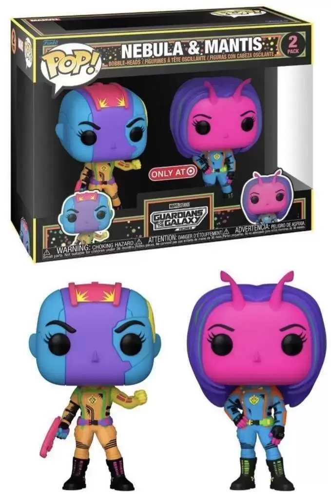 POP! MARVEL - The guardians of The Galaxy - Nebula & Mantis Blacklight  2 Pack