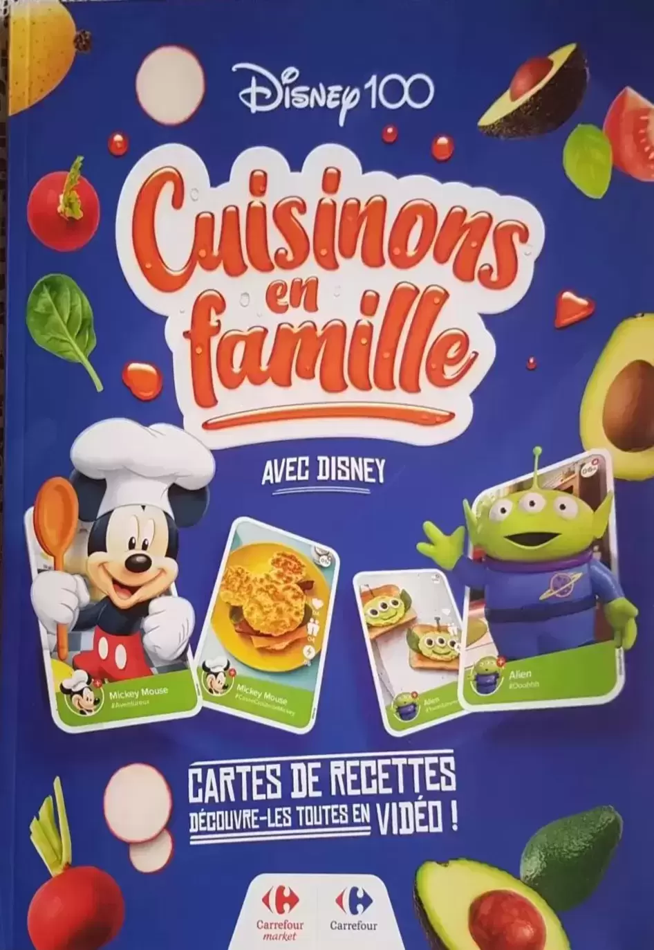 Lot de 4 cartes "Cuisinons en famille" Carrefour au