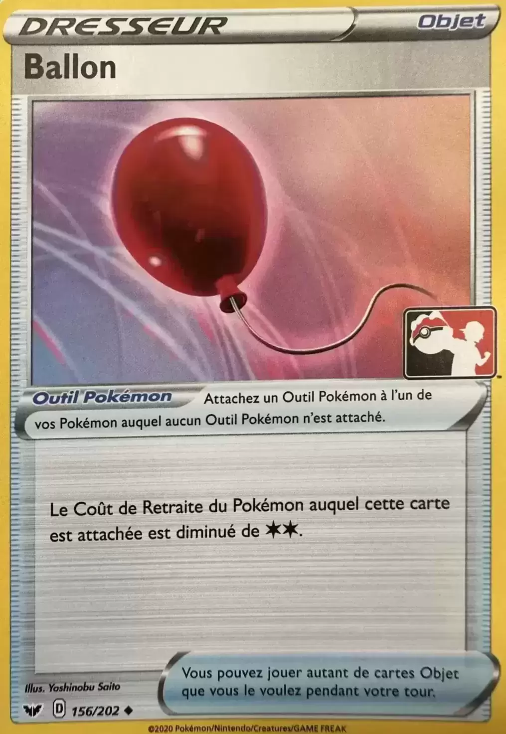 Ballon Play! Pokemon - carte Pokémon 156/202 Epée et Bouclier Play