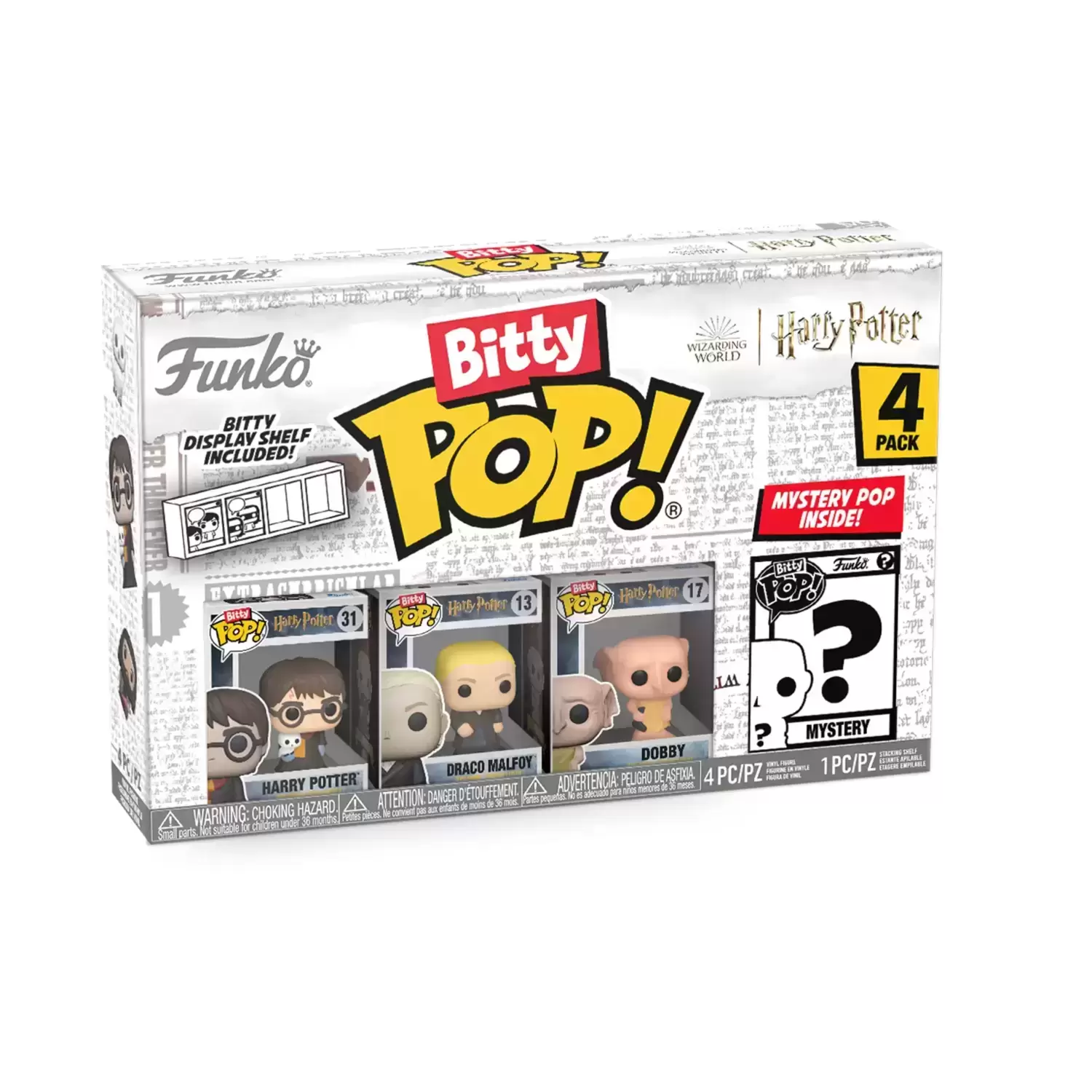 Bitty POP! - Harry Potter - Harry Potter, Draco Malfoy, Dobby & Mystery