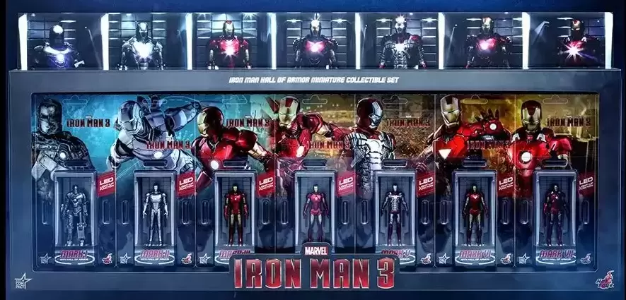 MMS Compact (Movie MasterPiece Compact) - Iron Man 3 - Hall of Armor (Set of 7)