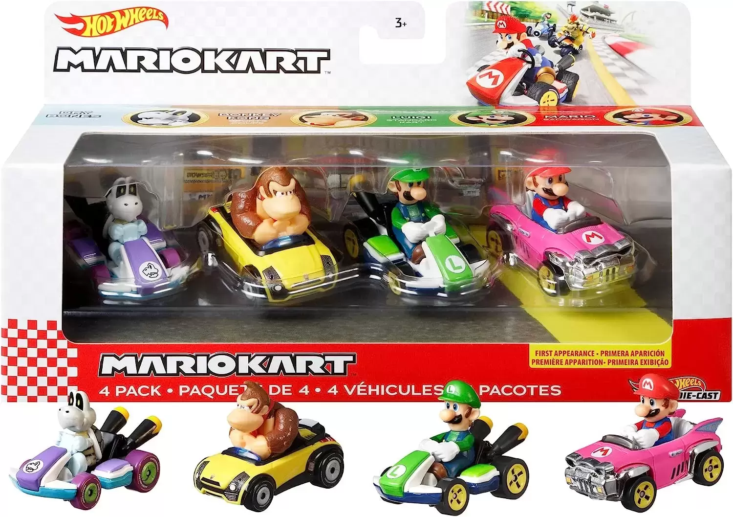 Hot Wheels Mario Kart - Mario Kart Vehicle 4-Pack ( Mario )
