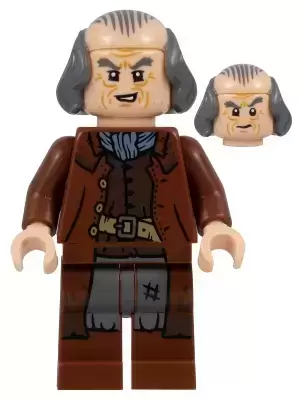 Lego Harry Potter Minifigures - Argus Filch - Bald on Top, Reddish Brown Jacket