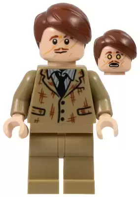 Lego Harry Potter Minifigures - Professor Remus Lupin - Dark Tan Suit, Tattered