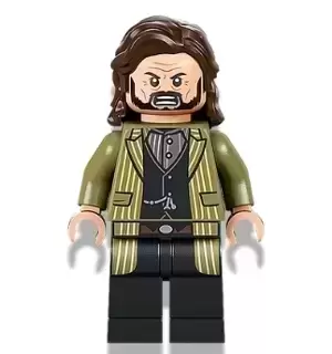 Lego Harry Potter Minifigures - Sirius Black - Dark Brown Hair, Olive Green Jacket
