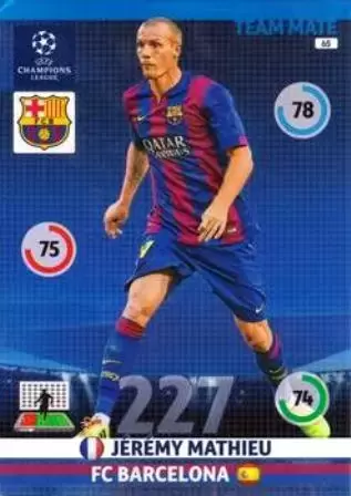 UEFA Champions League 2014-2015. Adrenalyn XL - Jérémy Mathieu - FC Barcelona