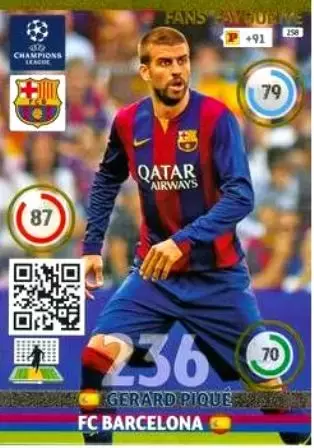 UEFA Champions League 2014-2015. Adrenalyn XL - Gerard Piqué - FC Barcelona