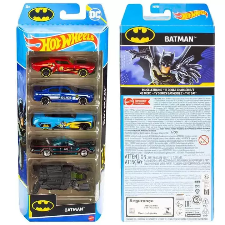  Hot Wheels Batman Vehicles, 5-Pack : Toys & Games