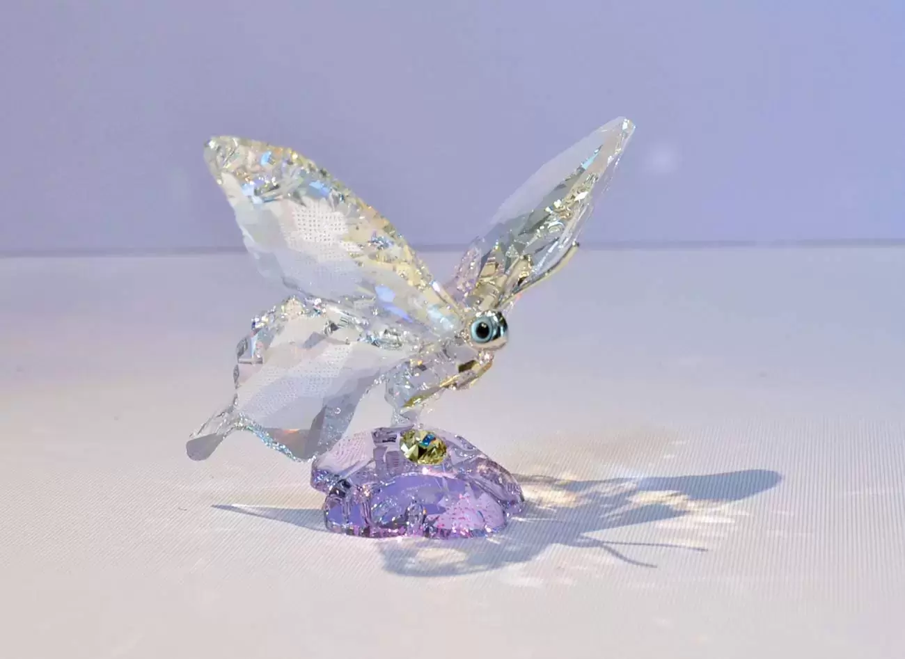Swarovski Crystal Figures - Butterfly on a Flower