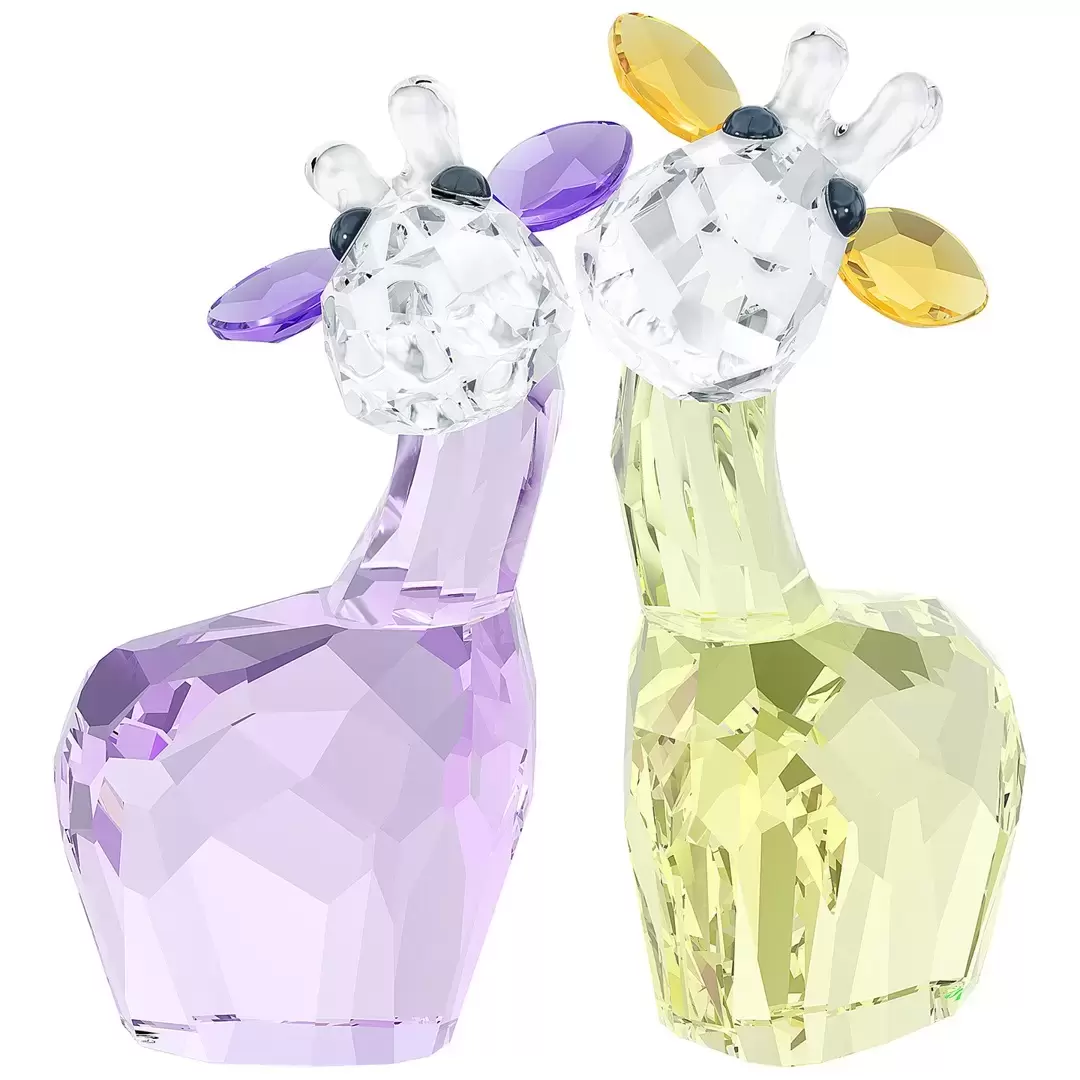 Swarovski Crystal Figures - Chit & Cat Giraffes