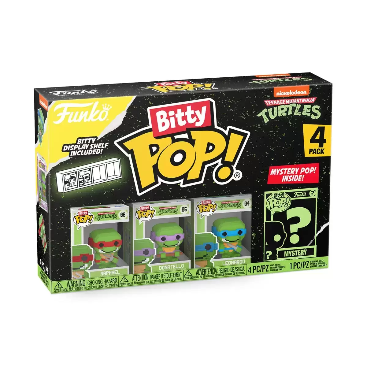 Bitty POP! - Teenage Mutant Ninja Turtles - Raphael 8 Bits, Donatello 8 Bits, Leonardo 8 Bits  & Mystery