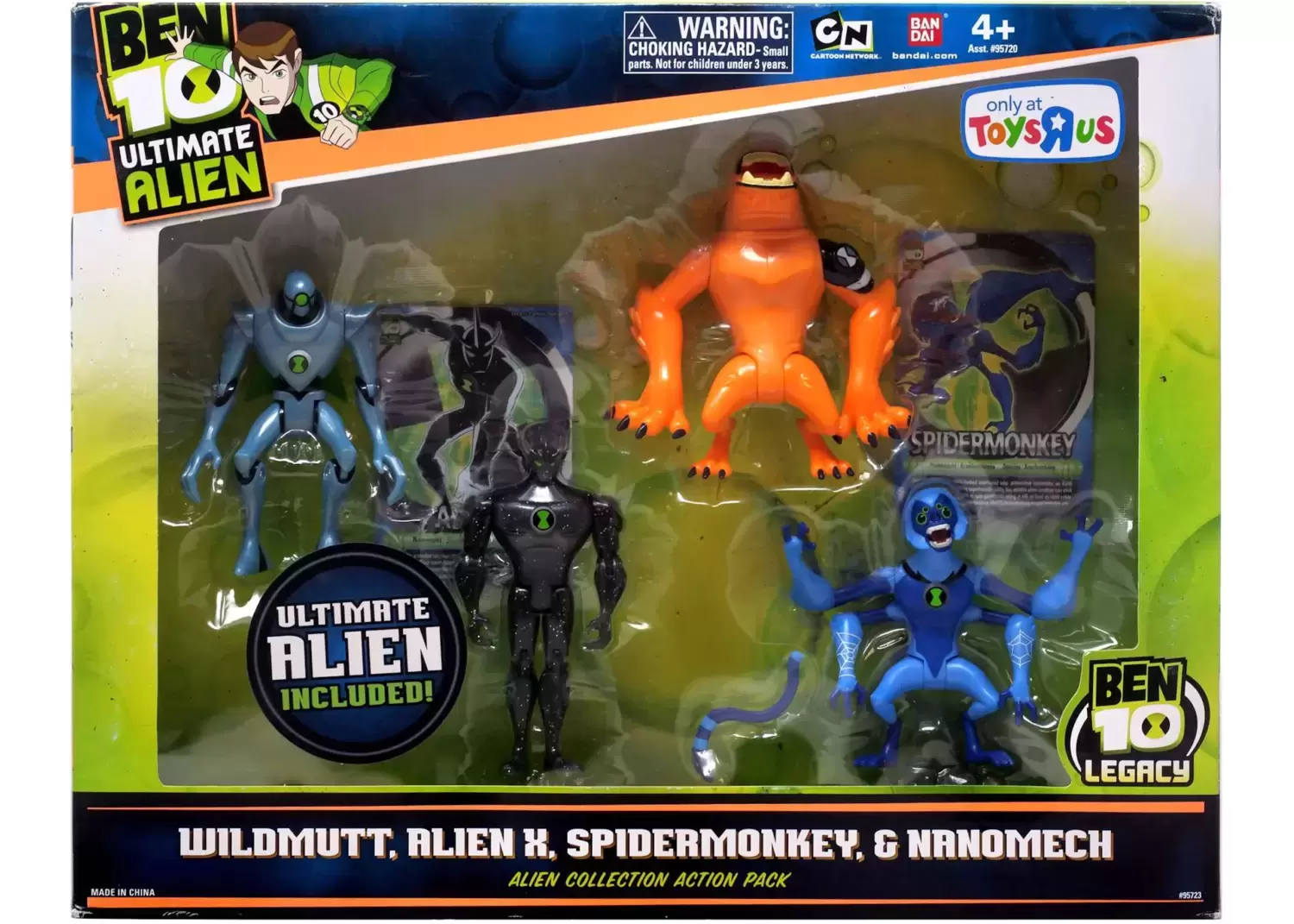 Ben 10 Ultimate Alien - Wildmutt, Alien X, Spidermonkey and Nanomech 4-Pack
