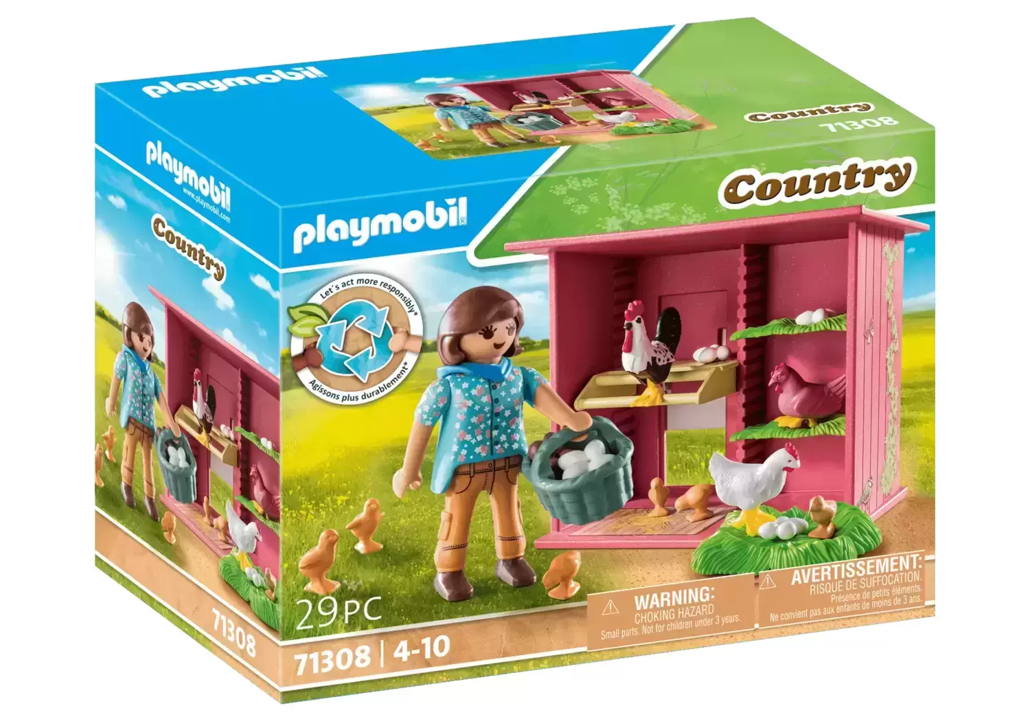 Playmobil Fermiers - Agricultrice et poulailler
