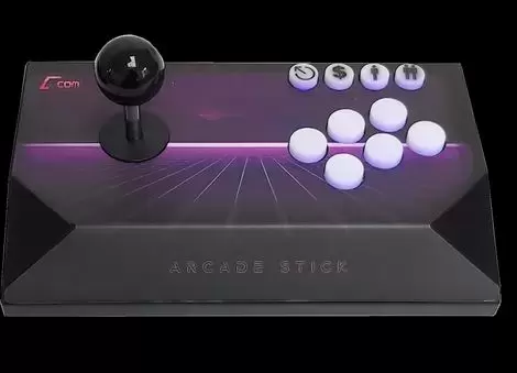 Arcade Stick - GCOM - The Ultimate Arcade Fight Stick (Purple / Sanwa JLF 8 Way)