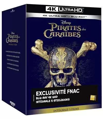 Pirates des Caraïbes - Coffret Pirates des Caraïbes 1 à 5 [Exclusivité Fnac Steelbook Blu-ray 4K Ultra HD]