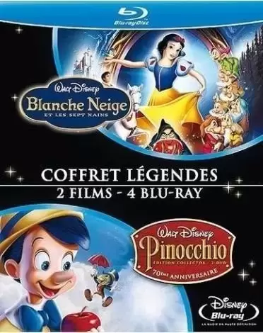 Blanche Neige et Les Sept Nains + Pinocchio [Blu-Ray] - Les grands  classiques de Disney en Blu-Ray