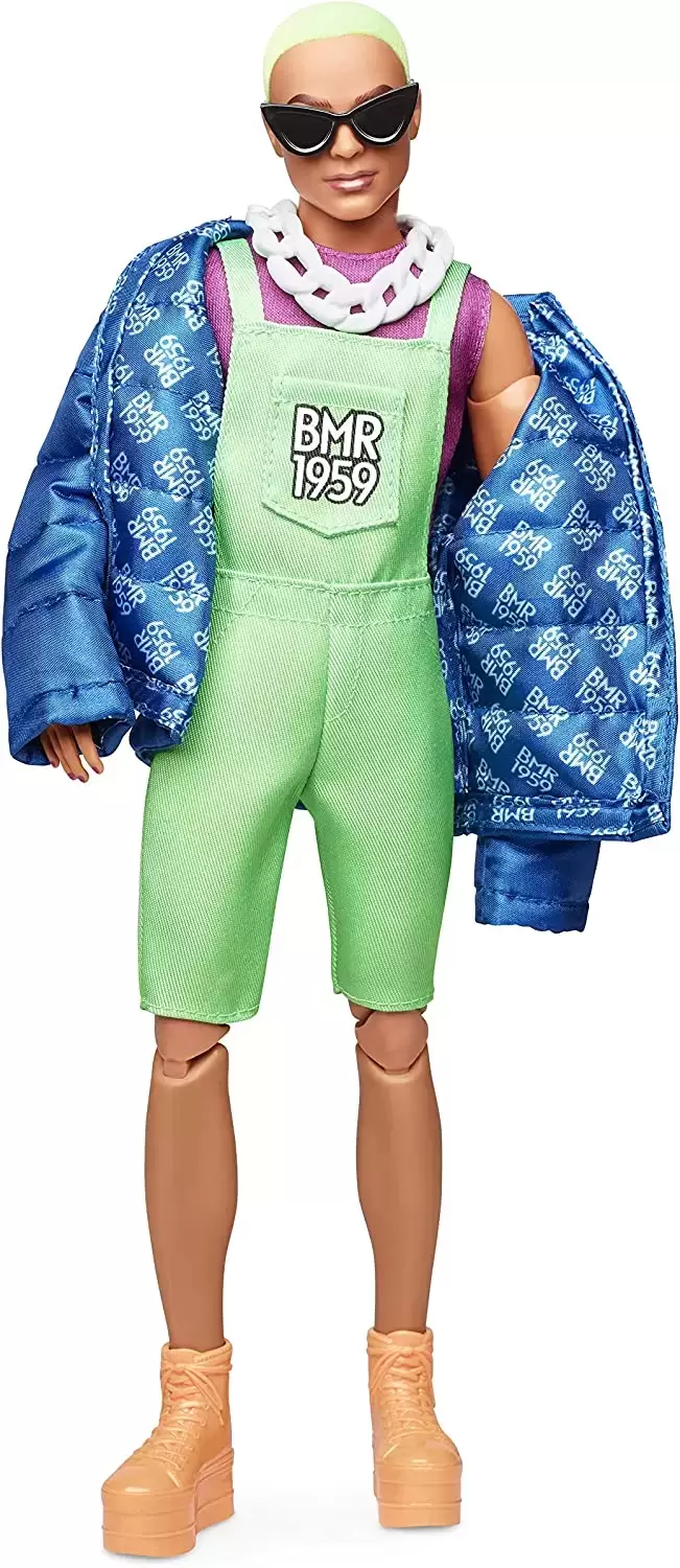 BMR1959 by Barbie - Puffer Jacket Over Neon Green Overalls
