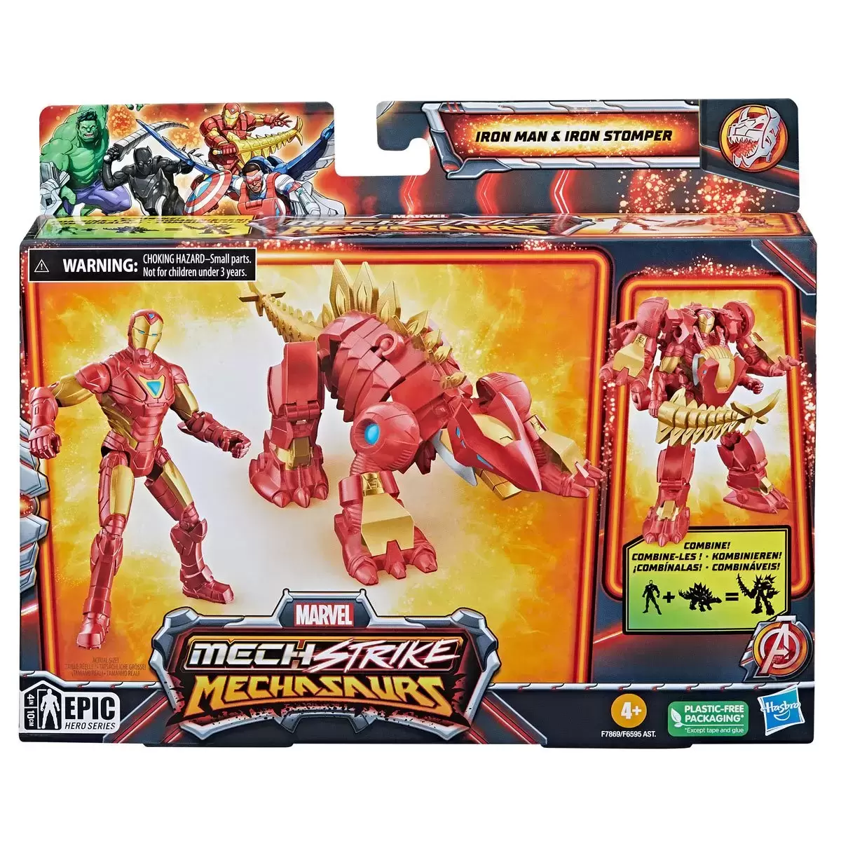 Marvel Mech Strike Mechasaurs - Iron Man with Iron Stomper