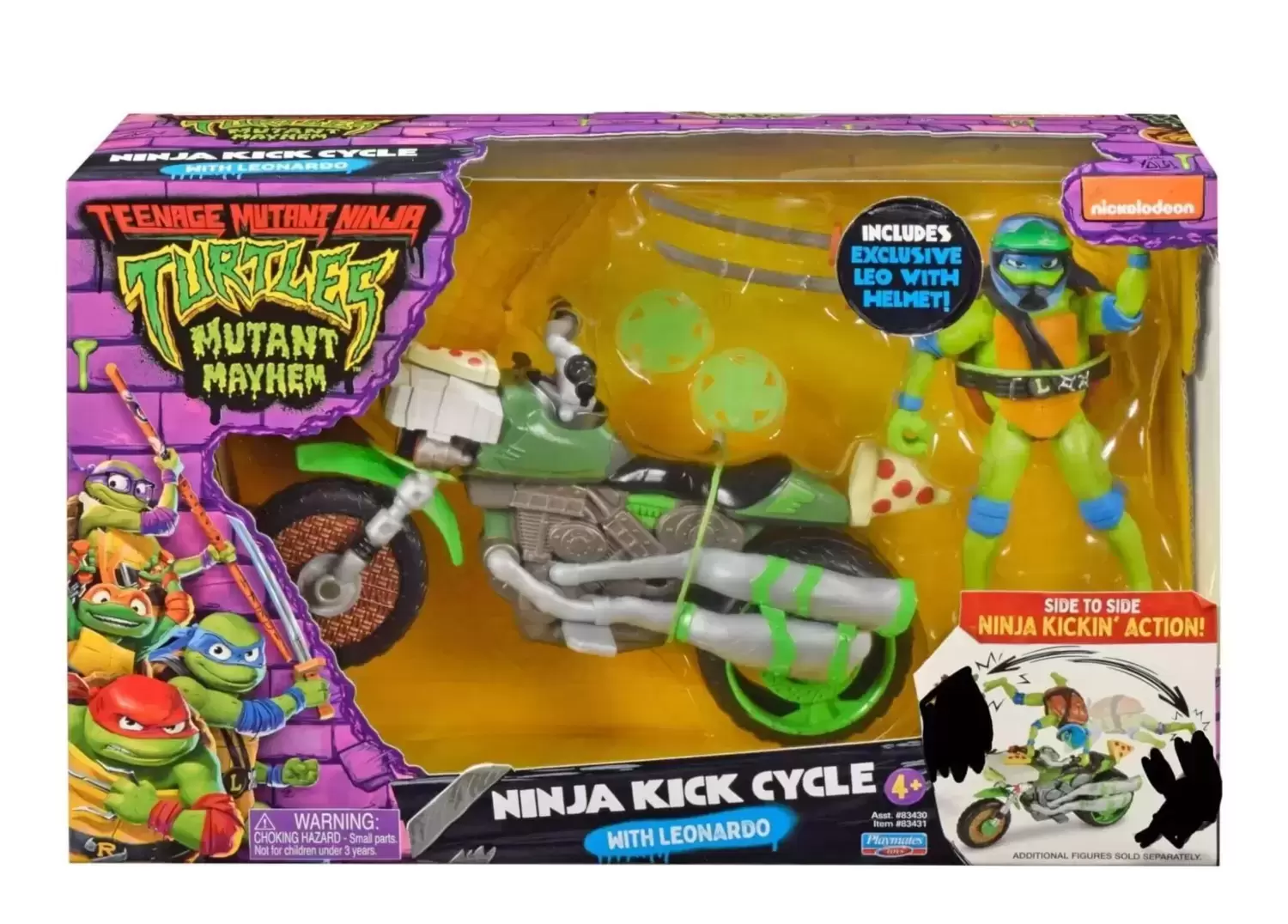 Teenage Mutant Ninja Turtles Mutant Mayhem - Ninja Kick Cycle With Leonardo