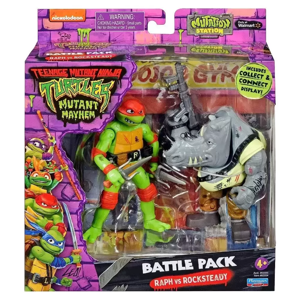 Teenage Mutant Ninja Turtles Mutant Mayhem - Battle Pack : Raph vs Rocksteady