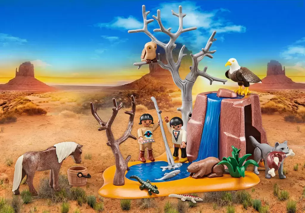 Far West Playmobil - Indian children at the river