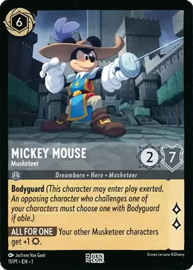 Cartes Promo Lorcana - Mickey Mouse - Musketeer