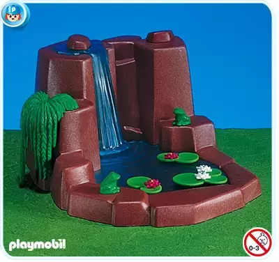 Accessoires & décorations Playmobil - Chute d\'eau rochers marron