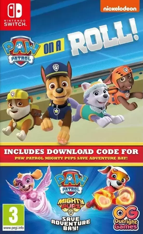 Jeux Nintendo Switch - Paw Patrol: on a Roll! & Paw Patrol Mighty Pups: Save Adventure Bay!