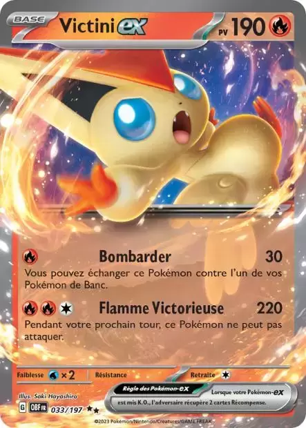 Victini EX - carte Pokémon 033/197 Flammes Obsidiennes - OBFFR