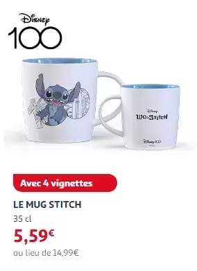 Mug Stitch - image Disney 100 ans de magie - Auchan 2023