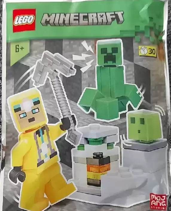 Lego Minecraft Figures - Cave Explorer, Creeper and Slime